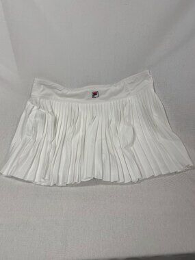 FILA White Pleated Activewear Tennis Skirt Skort Size Medium